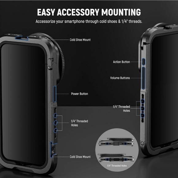 15 Pro Cage Video Rig with Dual Handles, Quick Release 67mm Filter Adapter, 17mm - Picture 7 of 9